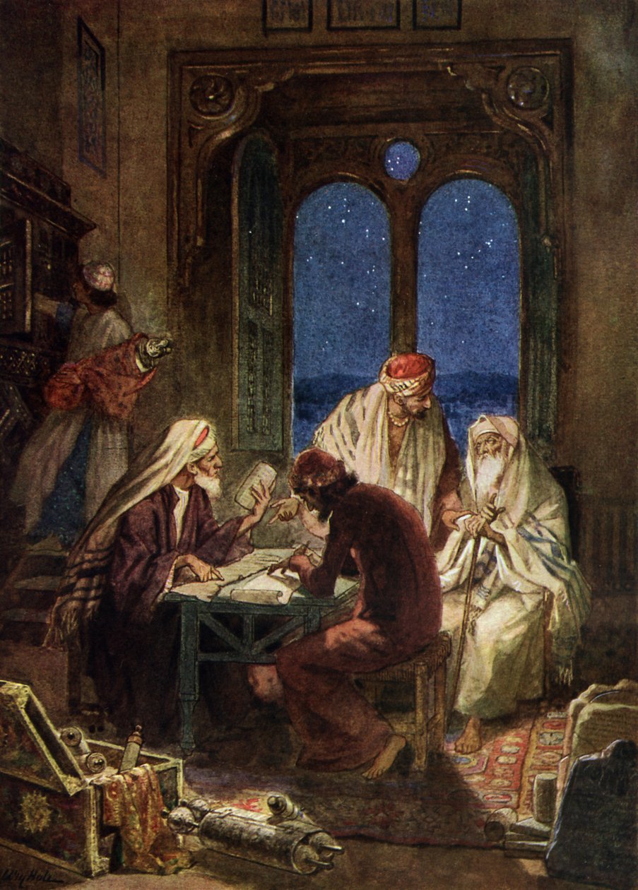 Judeus eruditos que escrevem rolos da Bíblia - Bíblia de William Brassey Hole