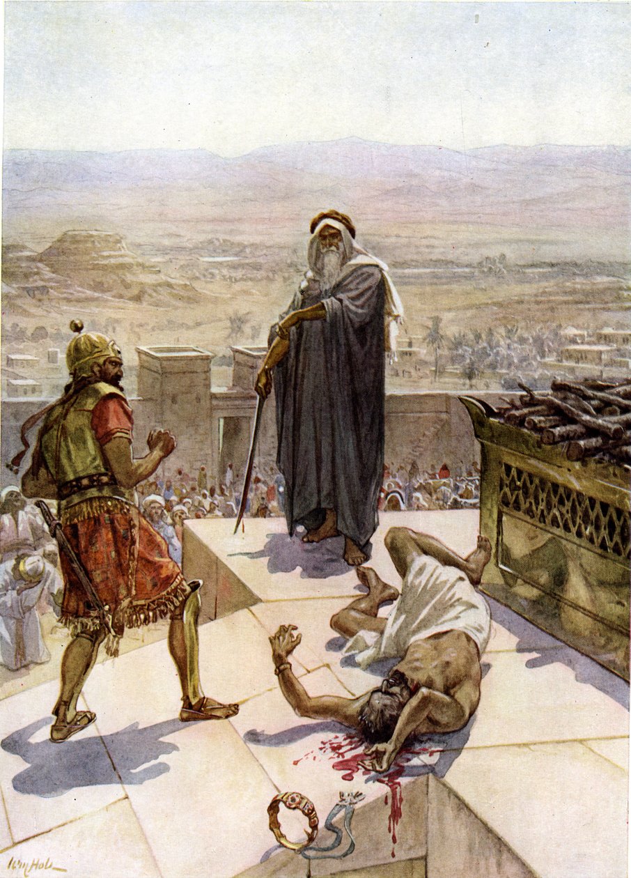 Samuel mata Agag em Gilgal - Bíblia de William Brassey Hole