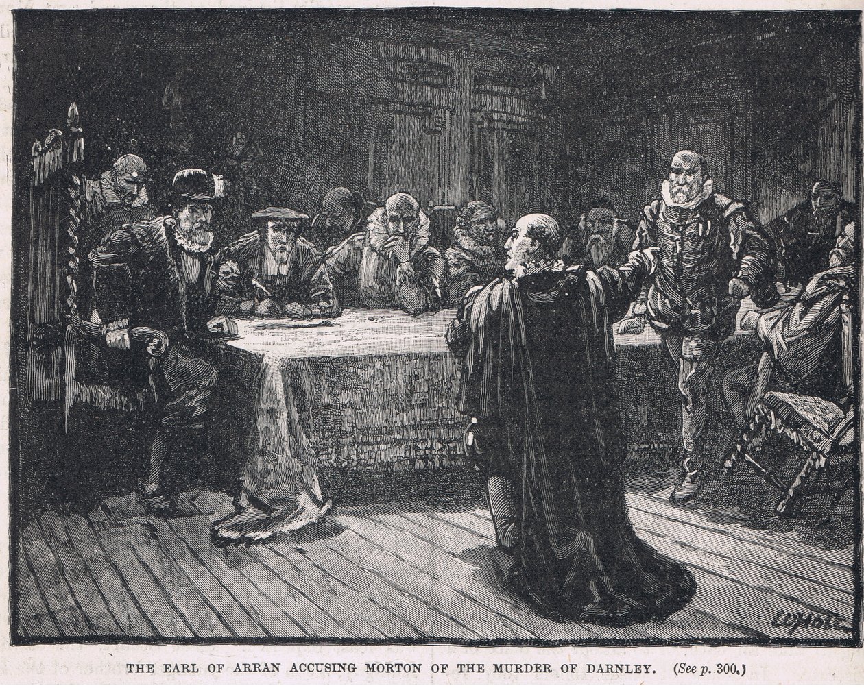 O conde de Arran acusando Morton do assassinato de Darnley 1581 de William Brassey Hole