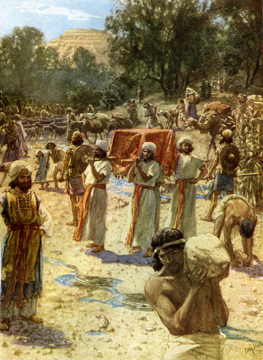 Os sacerdotes israelitas segurando a arca - Bíblia de William Brassey Hole