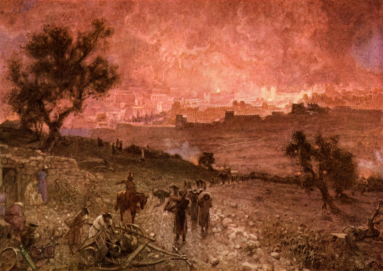 A destruição de Jerusalém por Nebuzar-Adan - Bíblia de William Brassey Hole