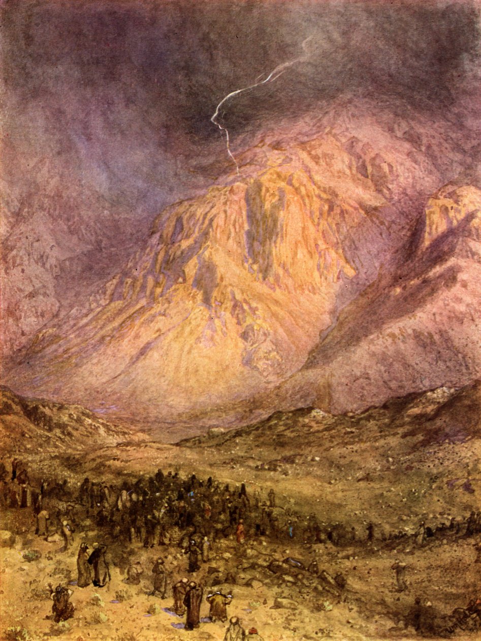 A doação da lei no monte Sinai. - Bíblia de William Brassey Hole