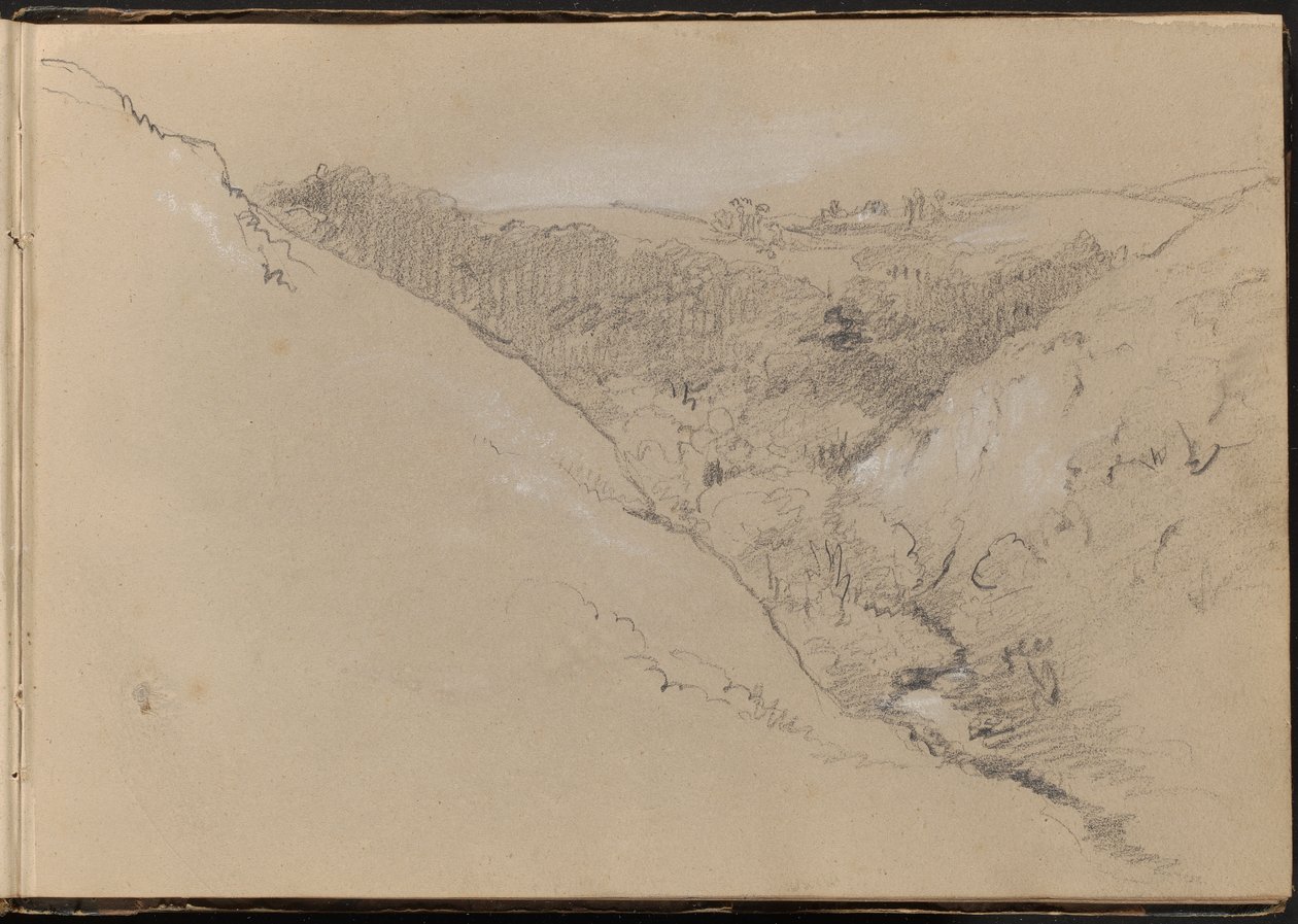 Paisagem com Colinas e Floresta de William Brockedon