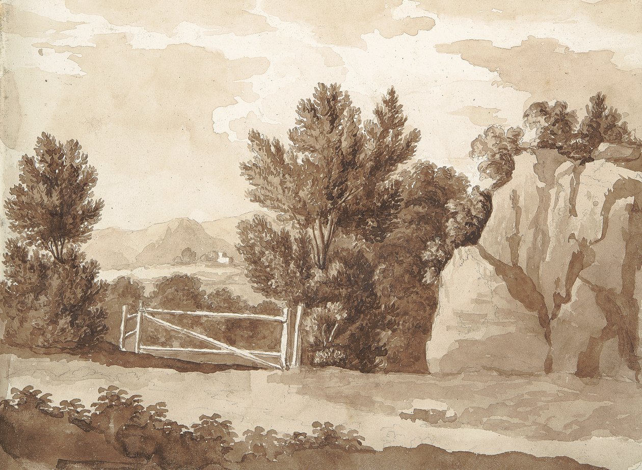 Verso: Cena da Paisagem de William Brockedon