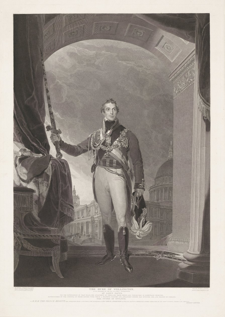 Portret de Arthur Wellesley, hertog de Wellington O Duque de Wellington (título no objeto) de William Bromley (I)