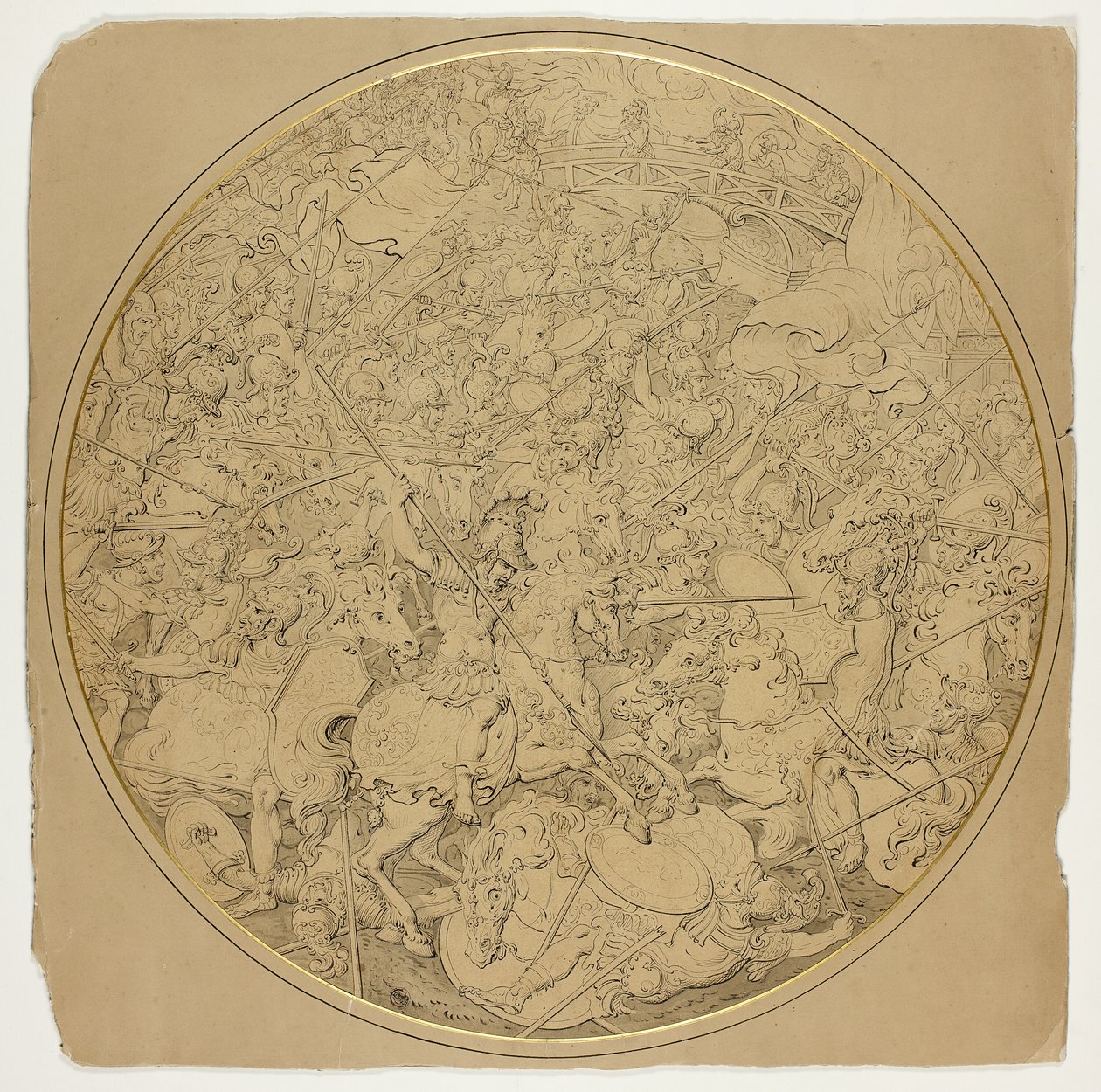 Escudo Cerimonial com Histórias de Marcus Curtius e Mutius Scaevola de William Burgess