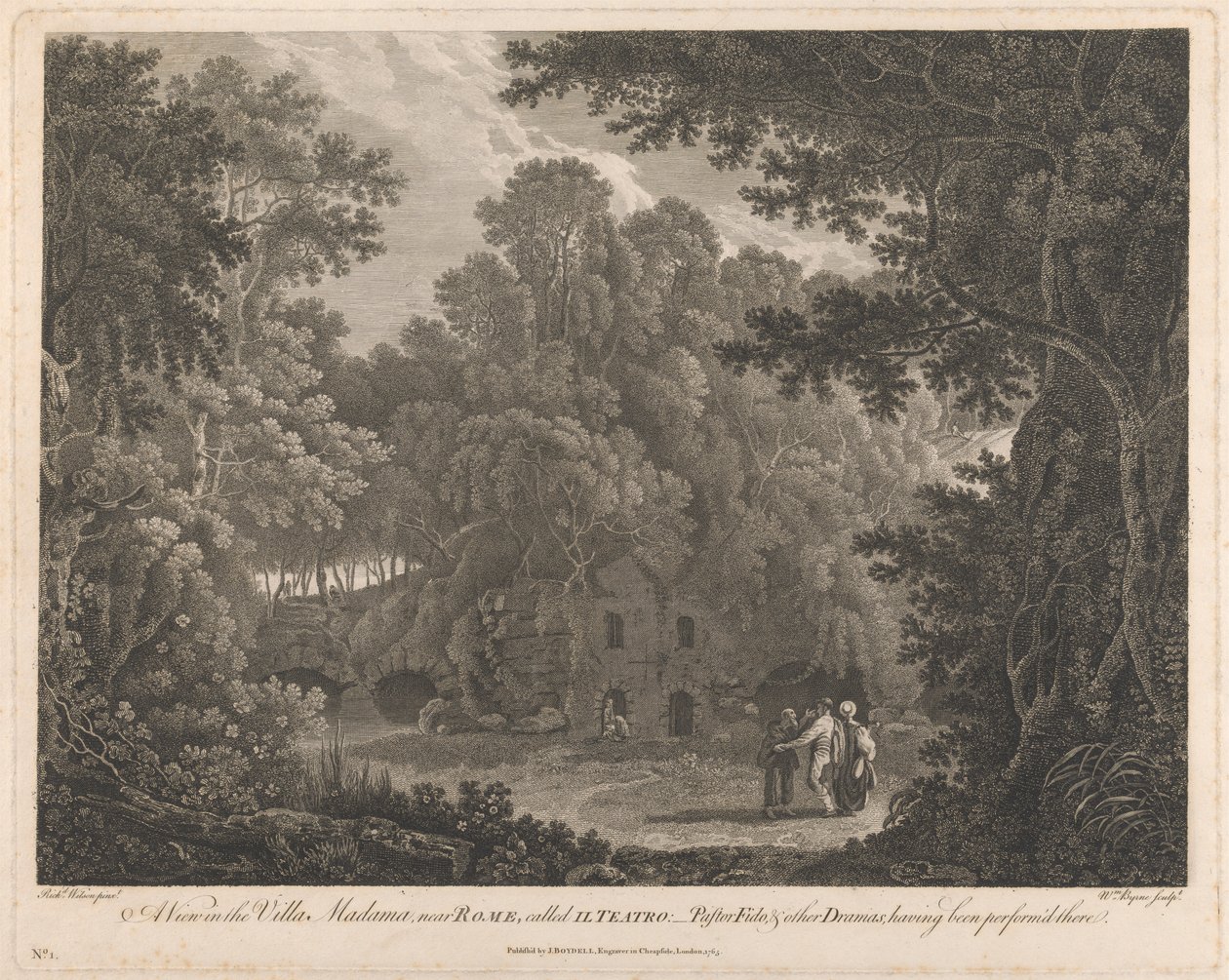 Uma Vista na Villa Madama, perto de Roma, chamada II Teatro de William Byrne