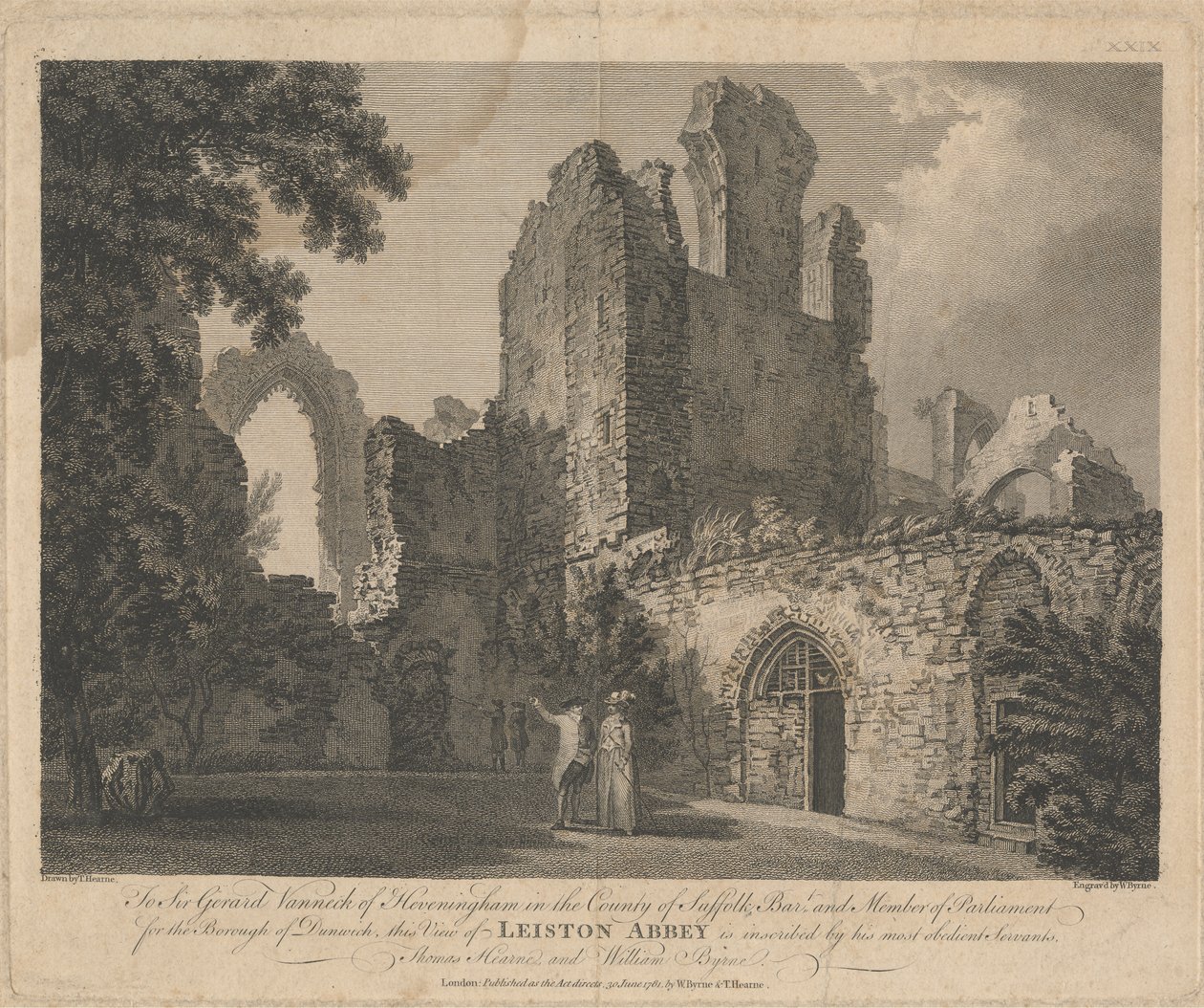 Vista da Abadia de Leiston de William Byrne