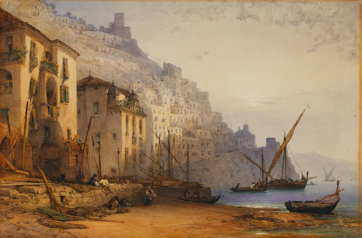 Amalfi da costa - manhã de verão de 1887 de William Callow