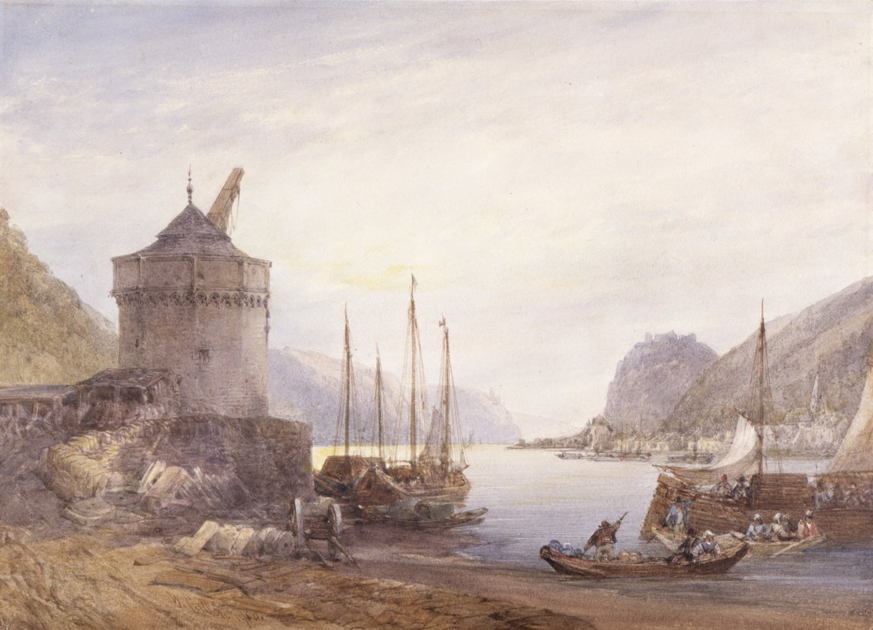 Andernach On The Rhine (aguarela sobre papel de trama branca) de William Callow