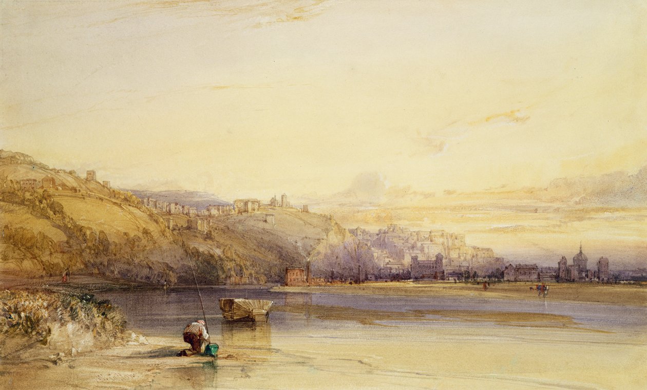 Bancos do rio Saone, Lyon de William Callow