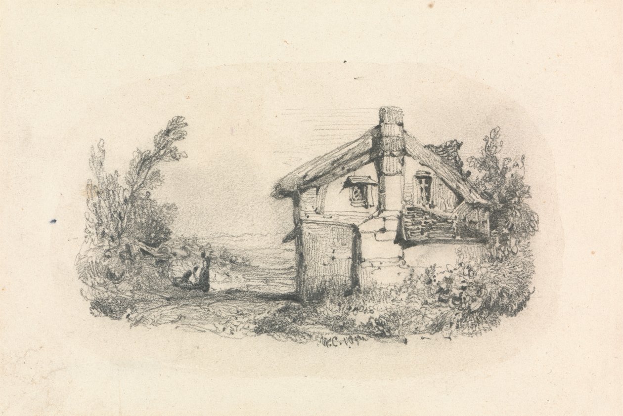Casa de campo numa paisagem de William Callow