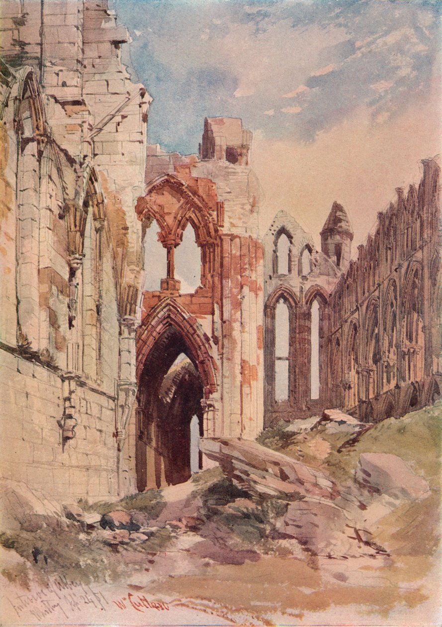 Interior da Abadia de Whitby, c1915 de William Callow