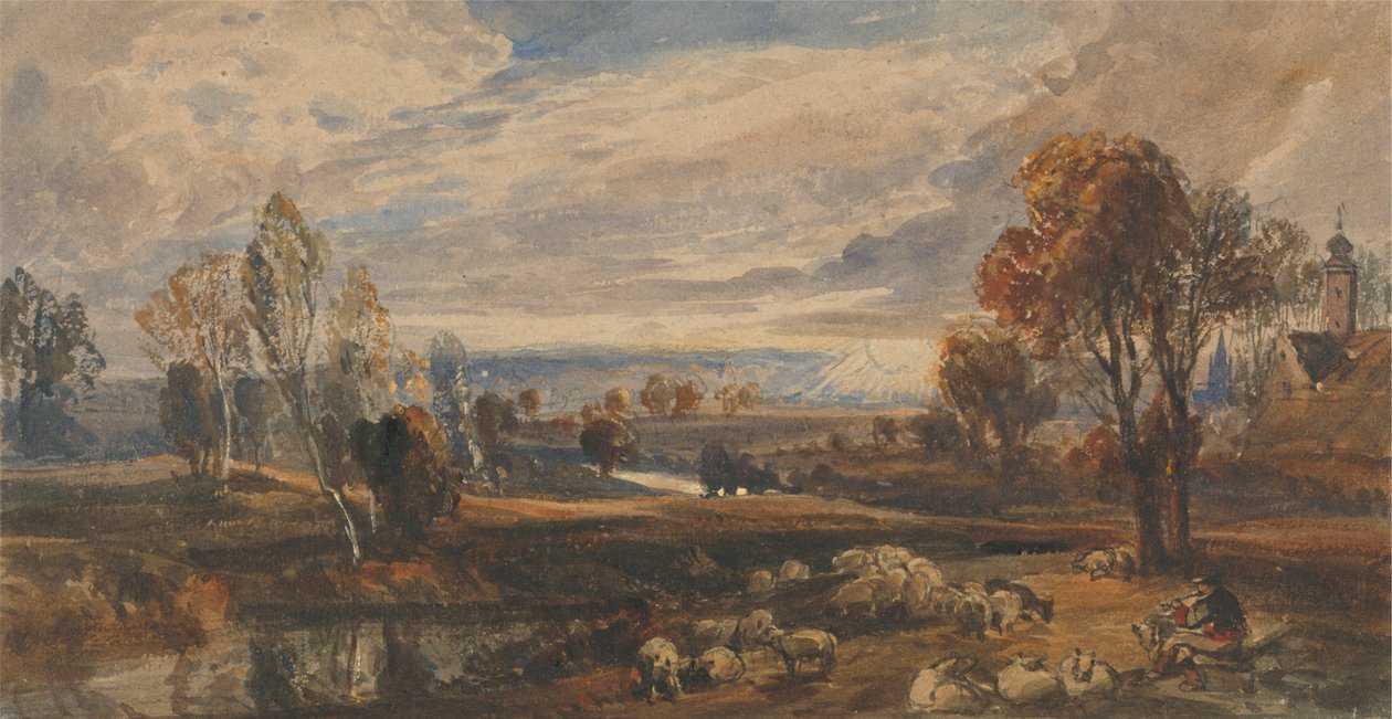 Paisagem com Ovelhas de William Callow