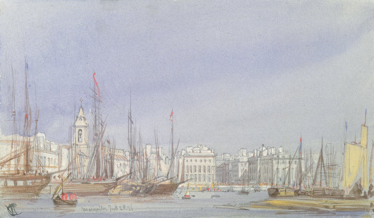 Marselha, Expedição no Porto Interior, 28 de julho de 1836 de William Callow
