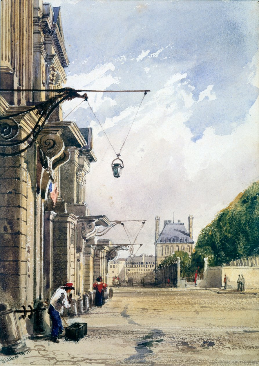 Rue de Rivoli, perto das Tulherias, Paris, 1831 de William Callow