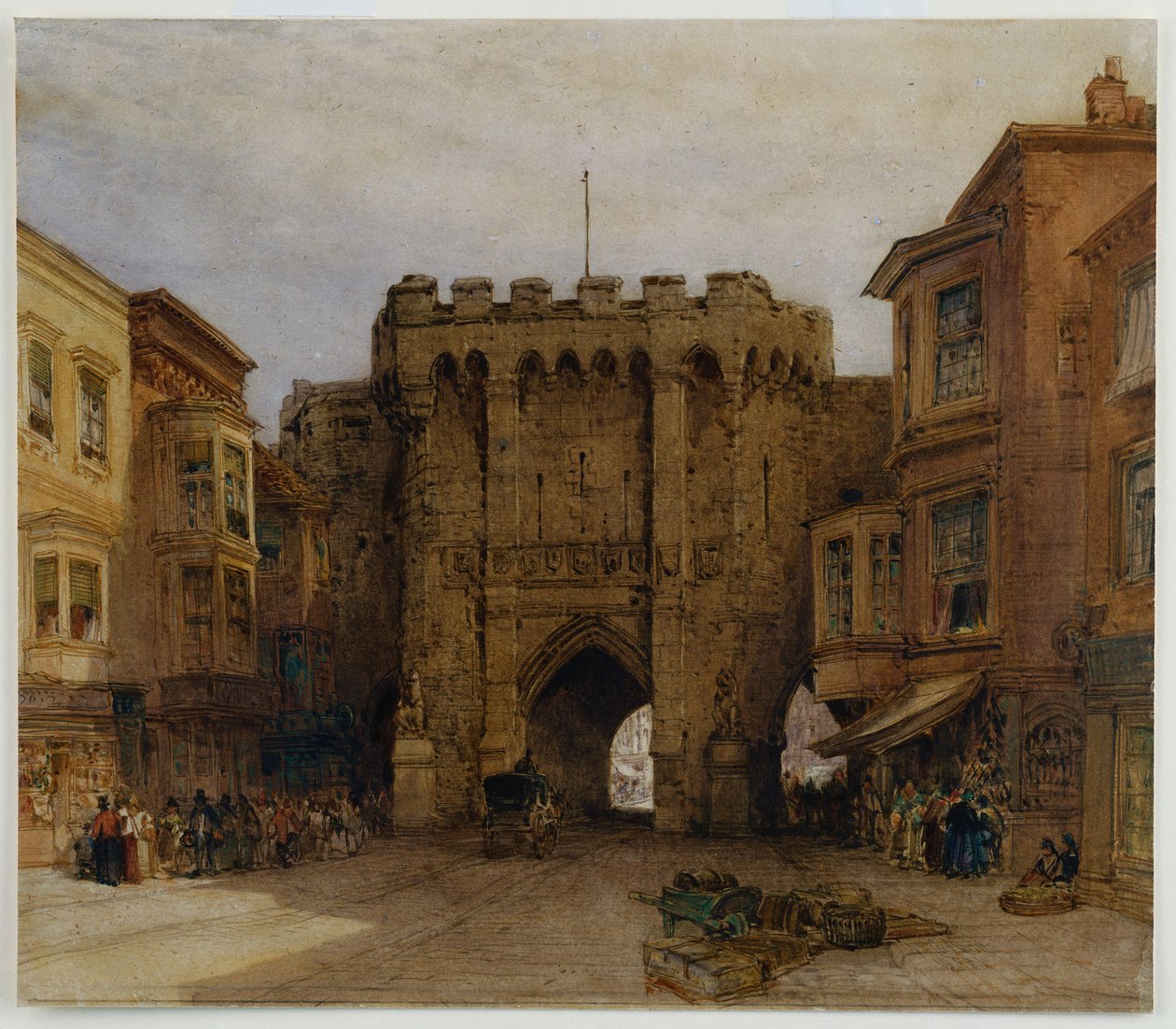 O Portão de Bar, Southampton, 1888 de William Callow