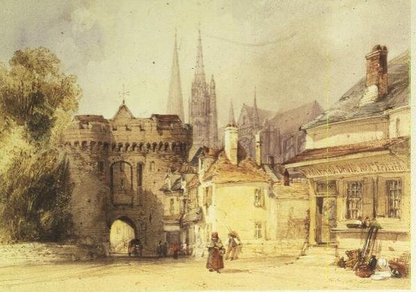 O Portão Guillaume, Chartres de William Callow