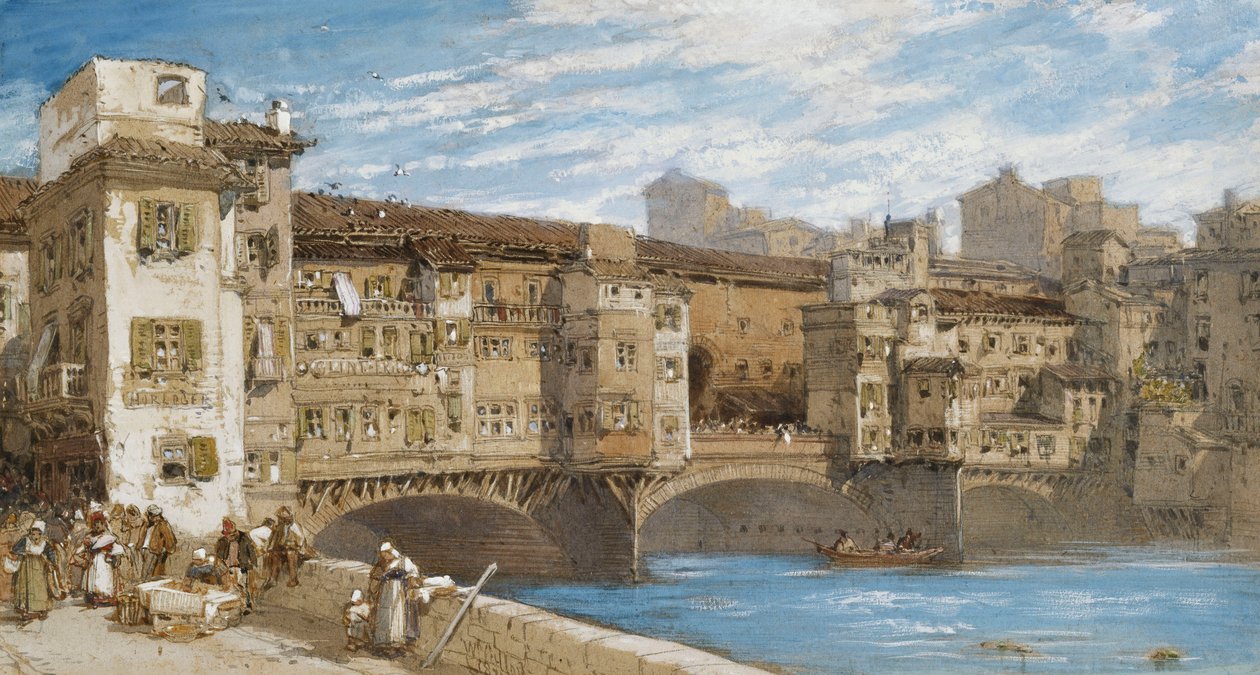 A Ponte Vecchio, Florença, 1877 de William Callow