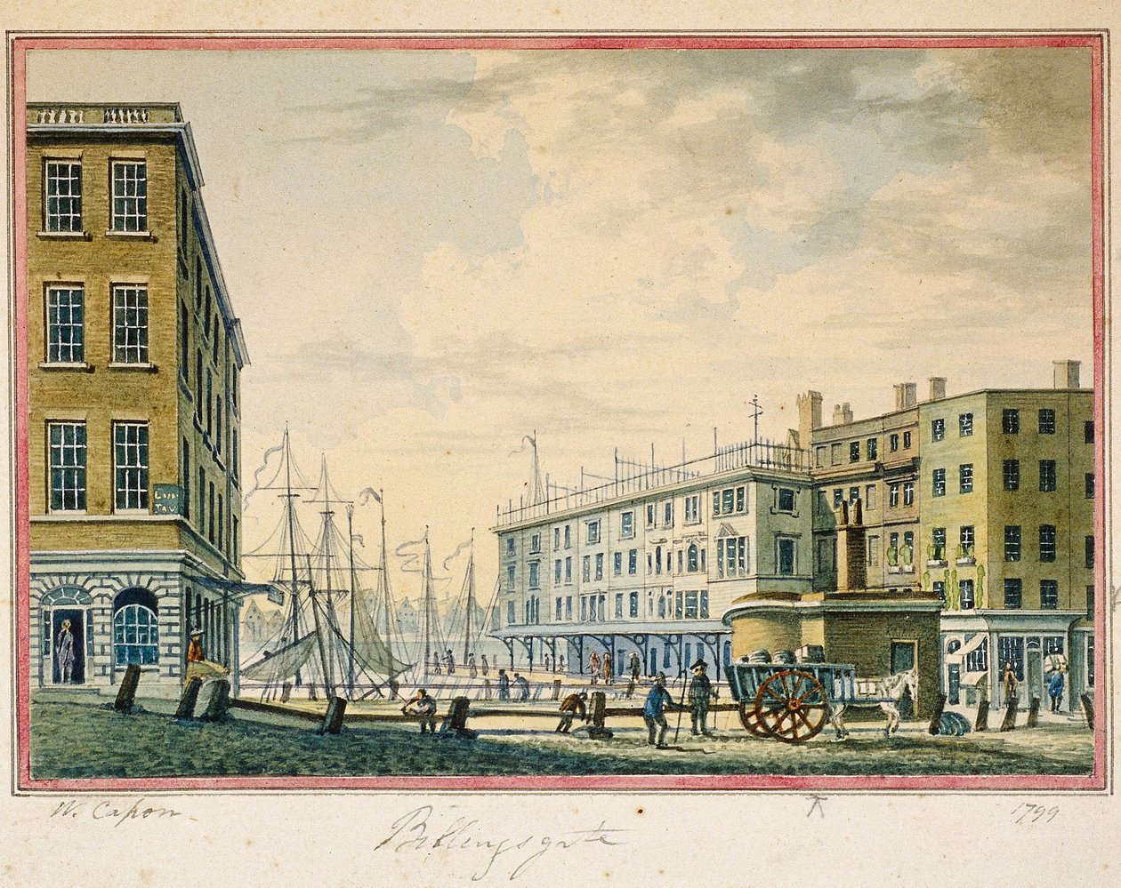 Billingsgate Market, Londres, 1799 de William Capon