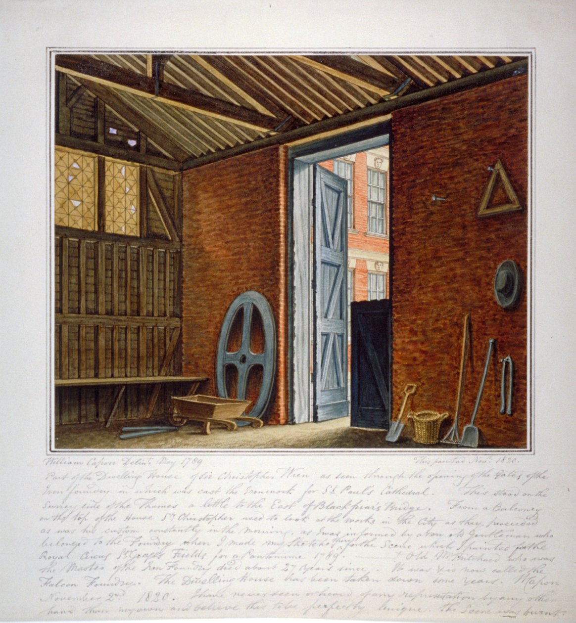 Parte da habitação de Sir Christopher Wren, Southwark, Londres, 1820.         de William Capon