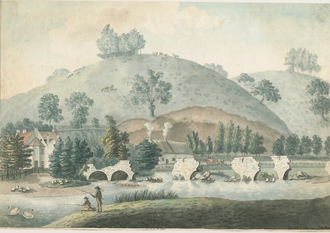 Ponte Wolseley: pintura em aquarela, nd [1796-1839] de William Carter