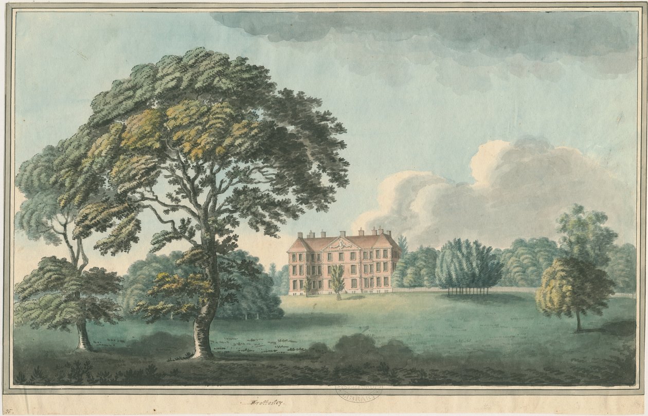 Wrottesley Hall: pintura, nd [1796-1839] de William Carter