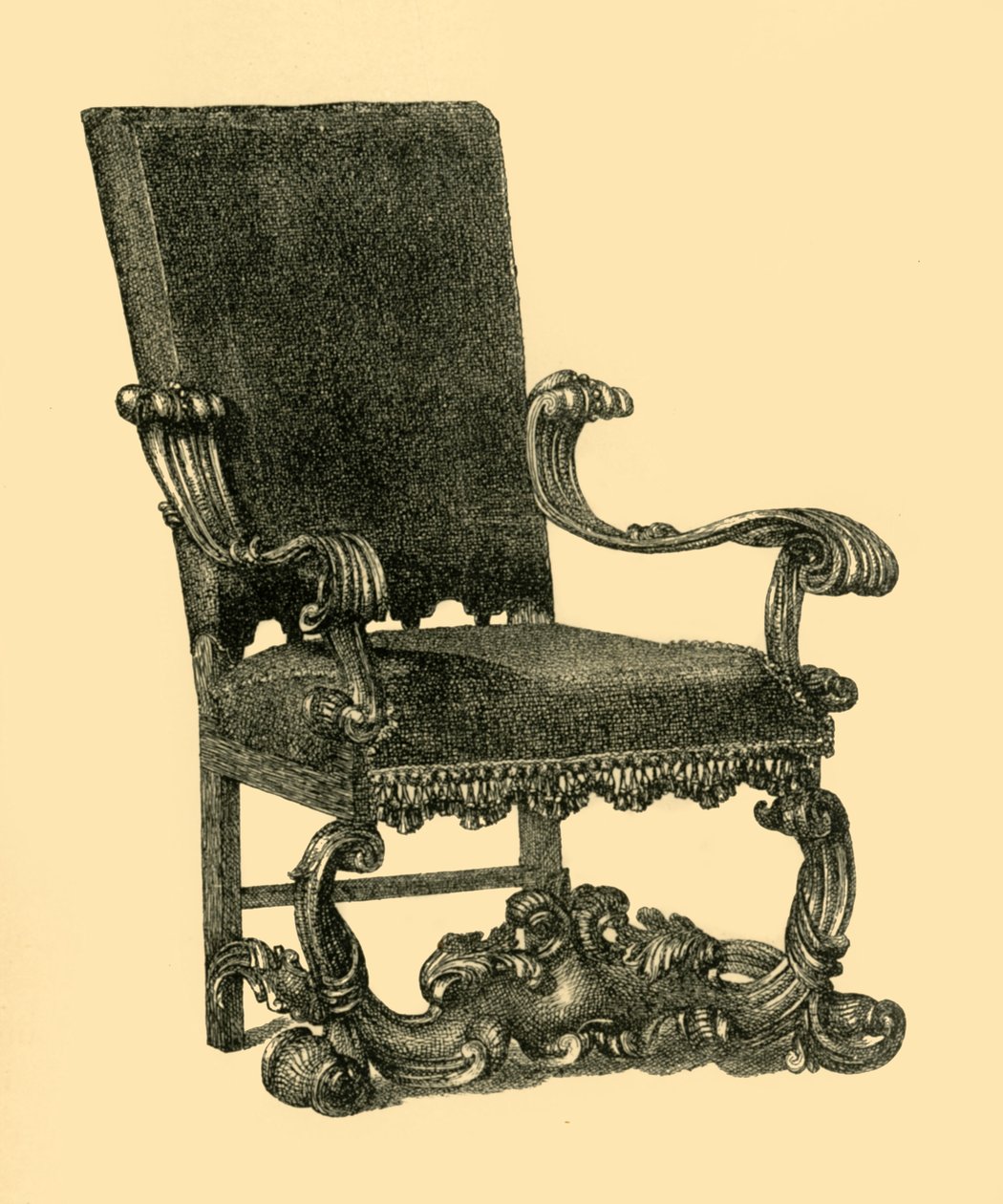 Poltrona de madeira de nogueira, c1685-1710, 1881. de William Catley
