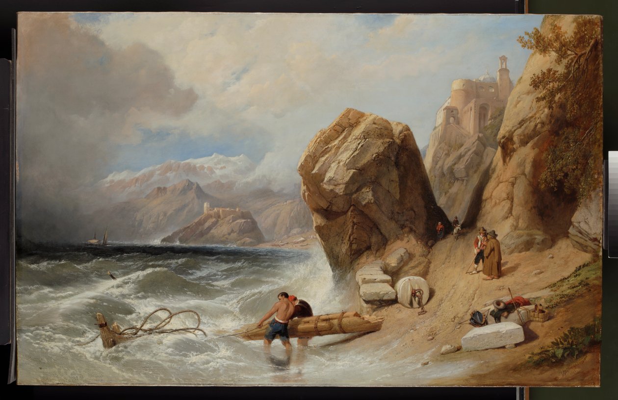 Cena da costa perto de Gênova, 1846 de Clarkson Frederick Stanfield