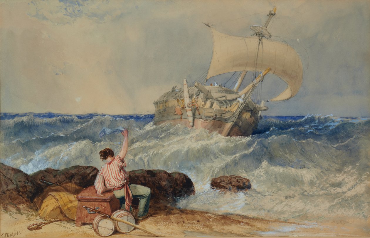 Navio no mar tempestuoso de Clarkson Frederick Stanfield