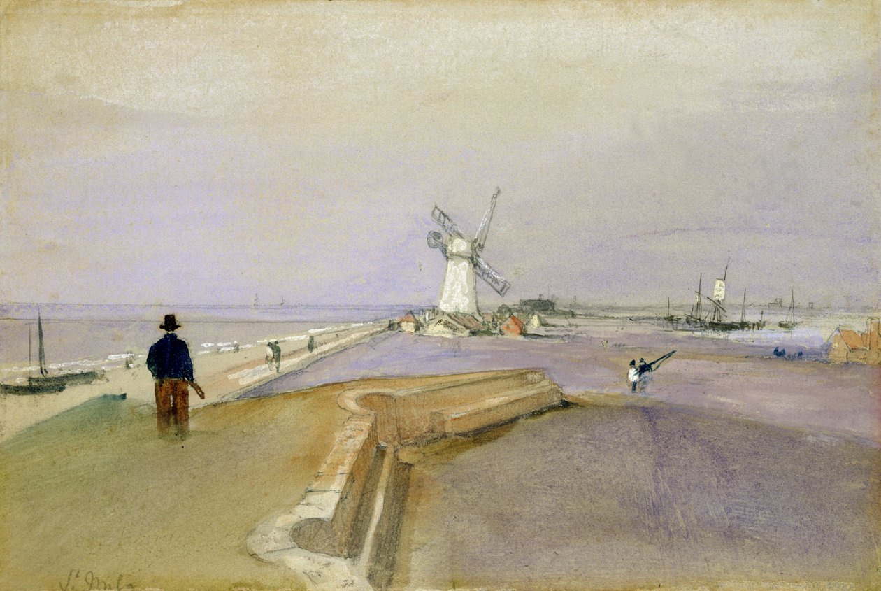 St. Malo (grafite, aguarela e corpóreos sobre papel) de Clarkson Frederick Stanfield