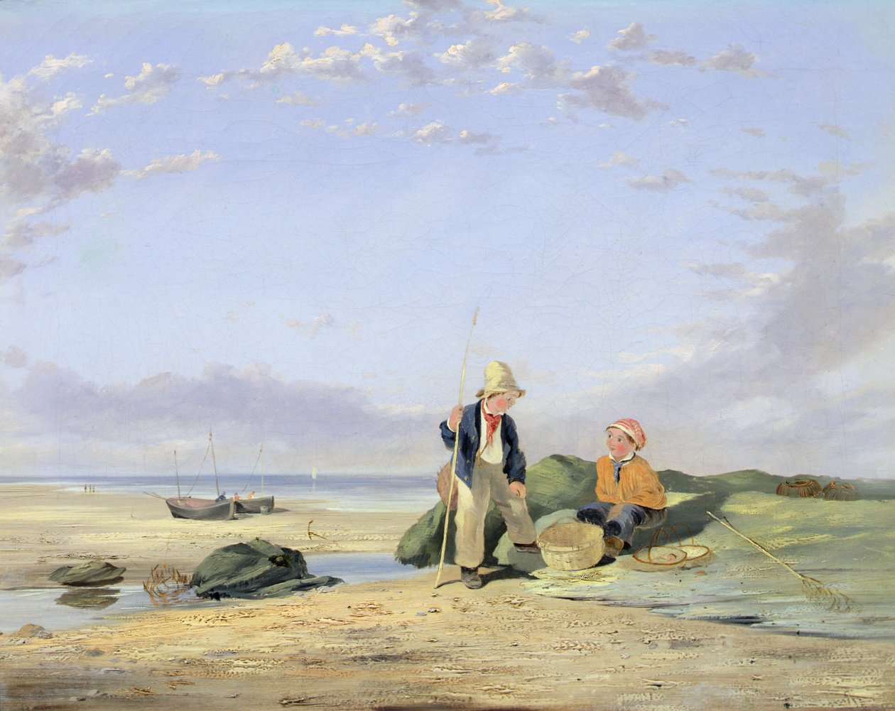 Números em uma praia (óleo sobre tela) de William Collins
