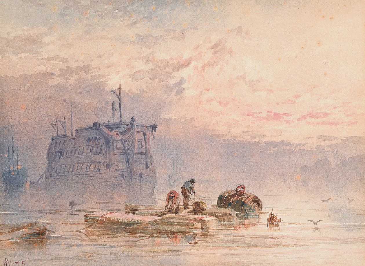 Cascos ancorados, 1875 de William Cook of Plymouth