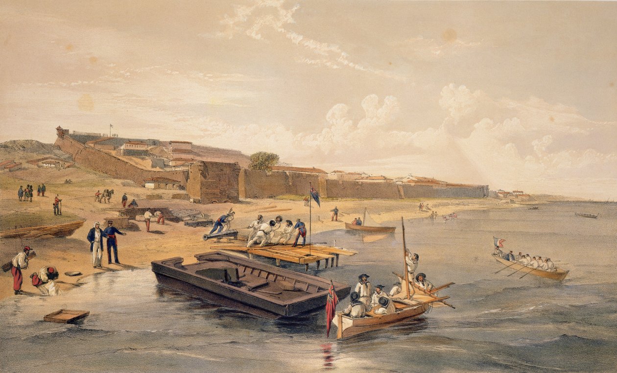 Fortaleza de Yenikale, prato de &39;O assento da guerra no Oriente&39;, pub. por Paul e Dominic Colnaghi und Co., 1856 de William Crimea Simpson