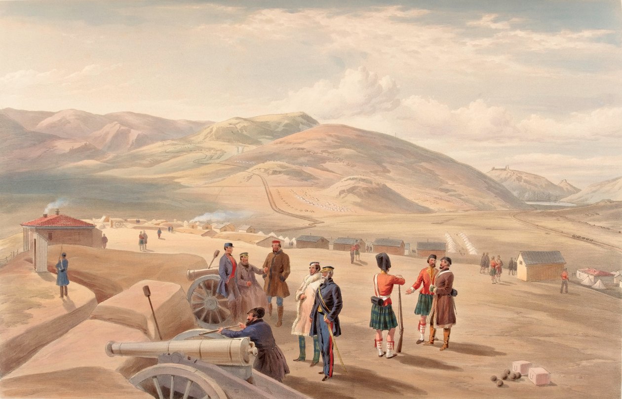  Highland Brigade Camp, olhando para o sul , 1855 de William Crimea Simpson