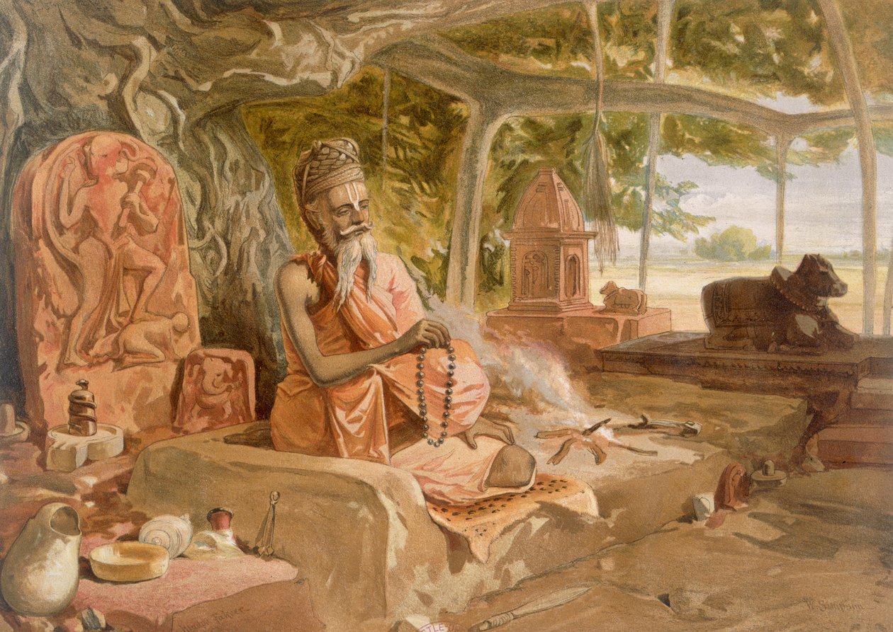Fakir hindu, de &39;India antiga e moderna&39;, 1867 de William Crimea Simpson