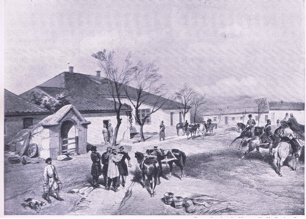 Sede de Lord Raglans ay Khutor-Karagatch, ilustração das Batalhas Britânicas em Terra e Mar, 1915 de William Crimea Simpson