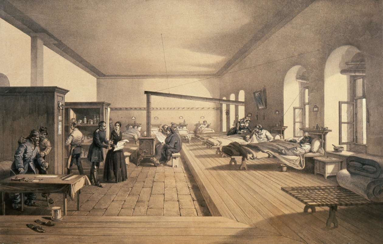 Uma das enfermarias do hospital em Scutari, 1856 de William Crimea Simpson