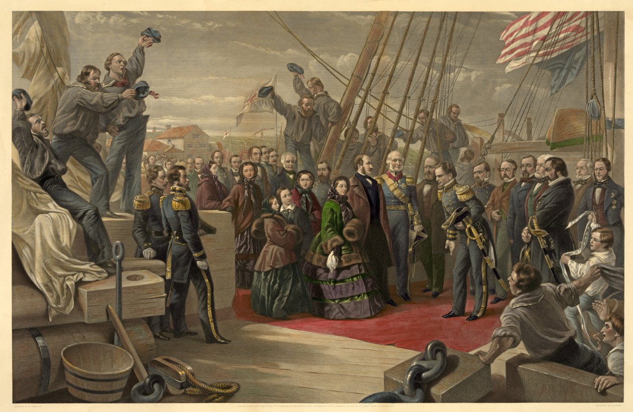 Rainha Victoria visitando HMS Resolute, 16 de dezembro de 1856, publicado em 1859 de William Crimea Simpson