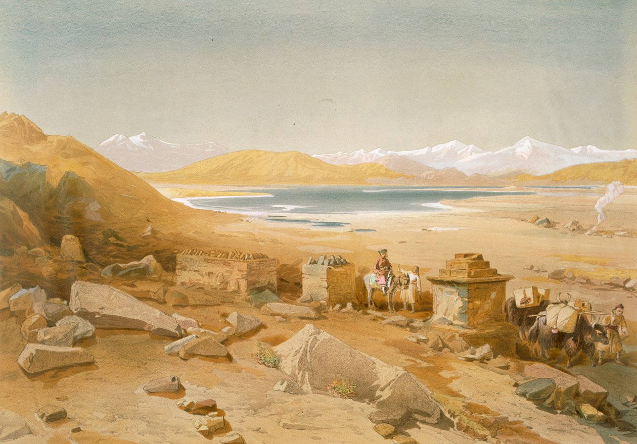 Salt Lake - Thibet, de &39;India antiga e moderna&39;, 1867 de William Crimea Simpson