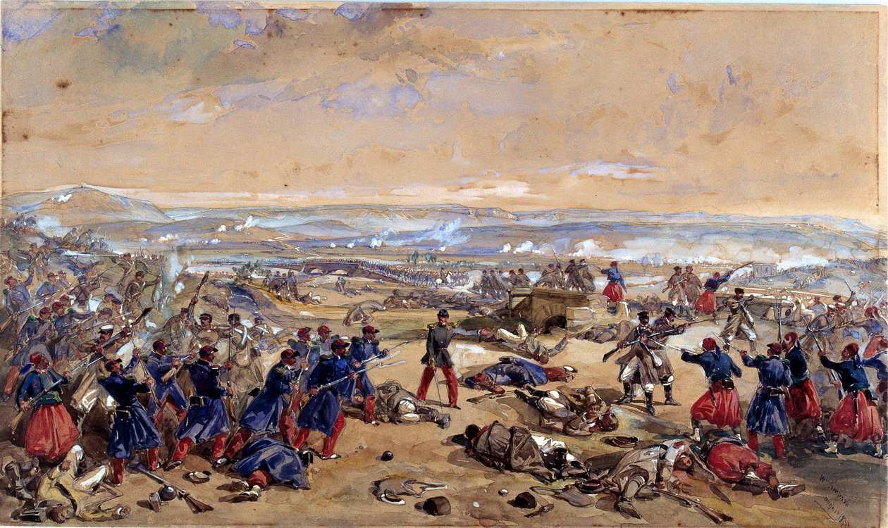A Batalha de Tcherneya, 16 de agosto de 1855 de William Crimea Simpson