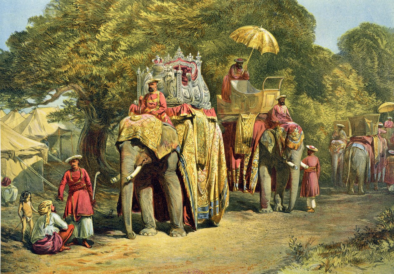 O Estado do Governador-Geral Howdah, 1863 (chromolitho) de William Crimea Simpson
