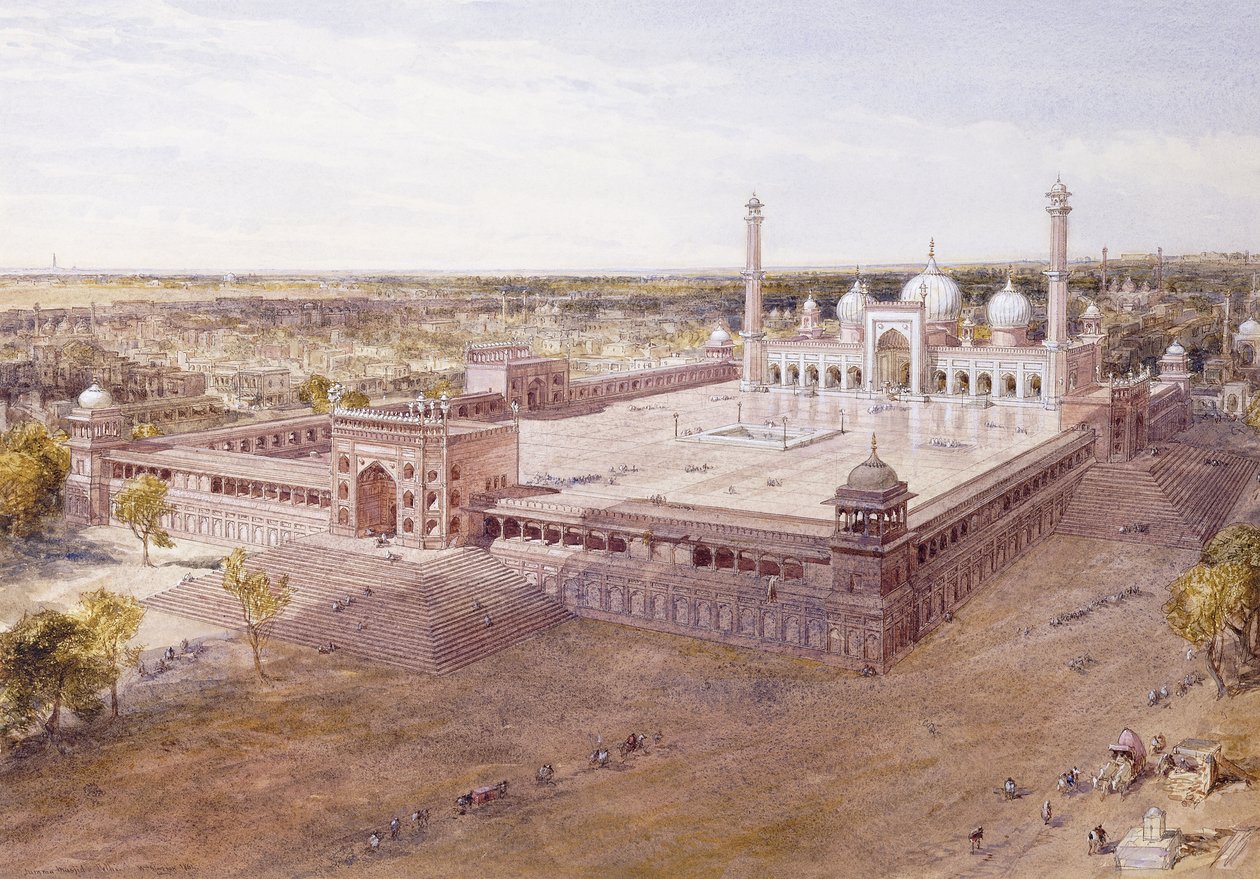 The Jami Masjid, Deli, 1864 de William Crimea Simpson
