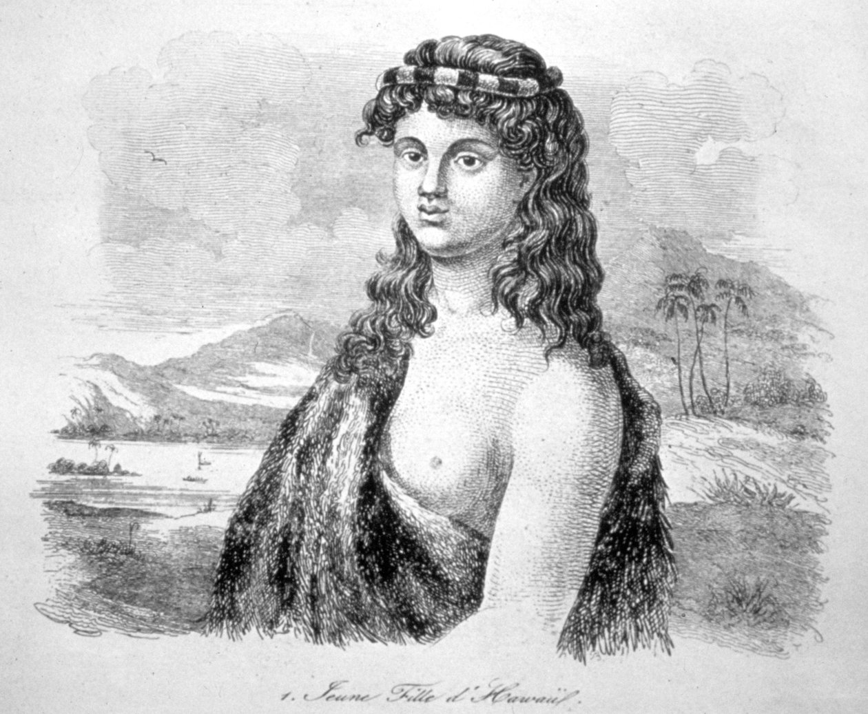 Menina da ilha do Havaí, c1824.   de William Dampier