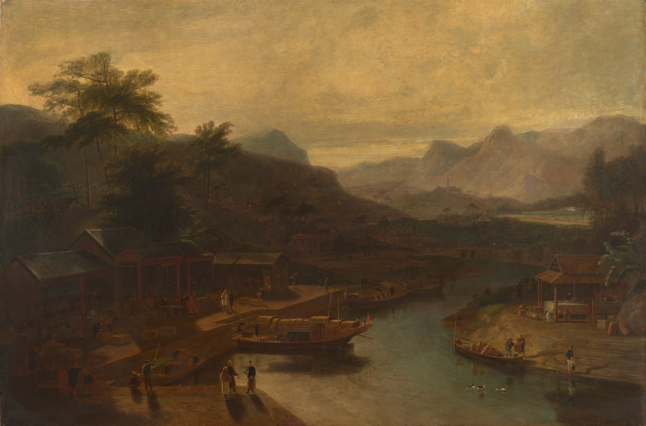 Uma vista na China: Cultivar a planta do chá de William Daniell