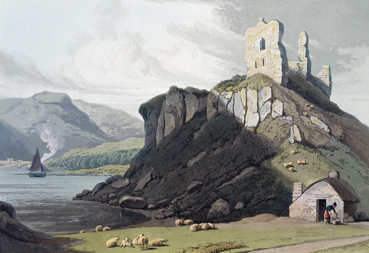 Castelo de Aros, Ilha de Mull, Escócia, 1818 de William Daniell
