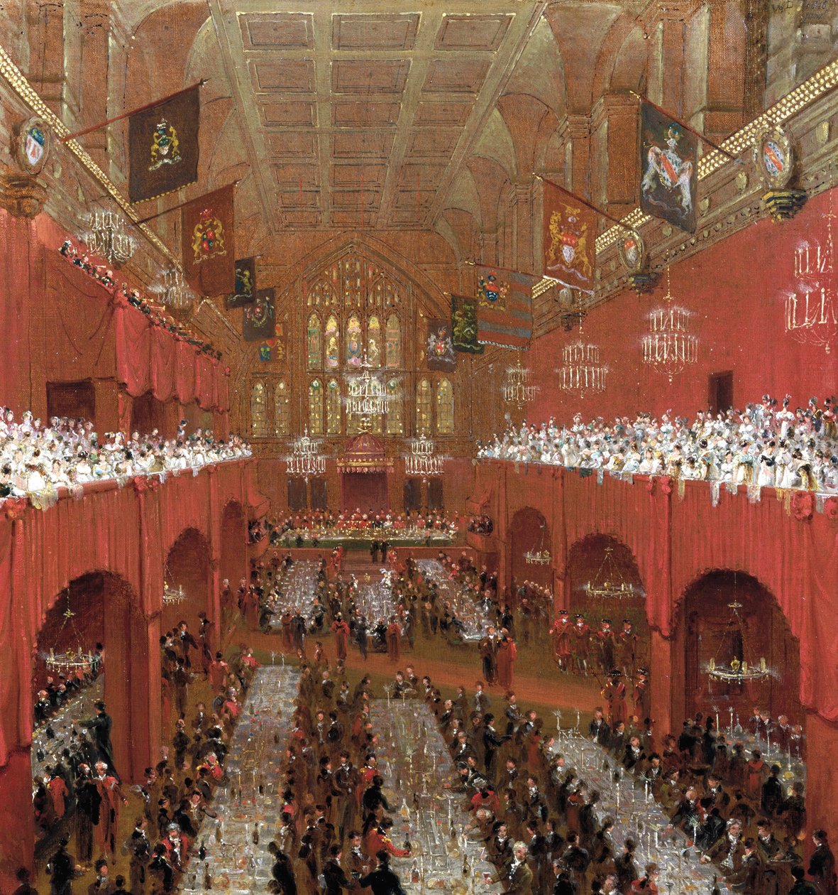 Banquete no Guildhall, City of London, 1814.                                          de William Daniell