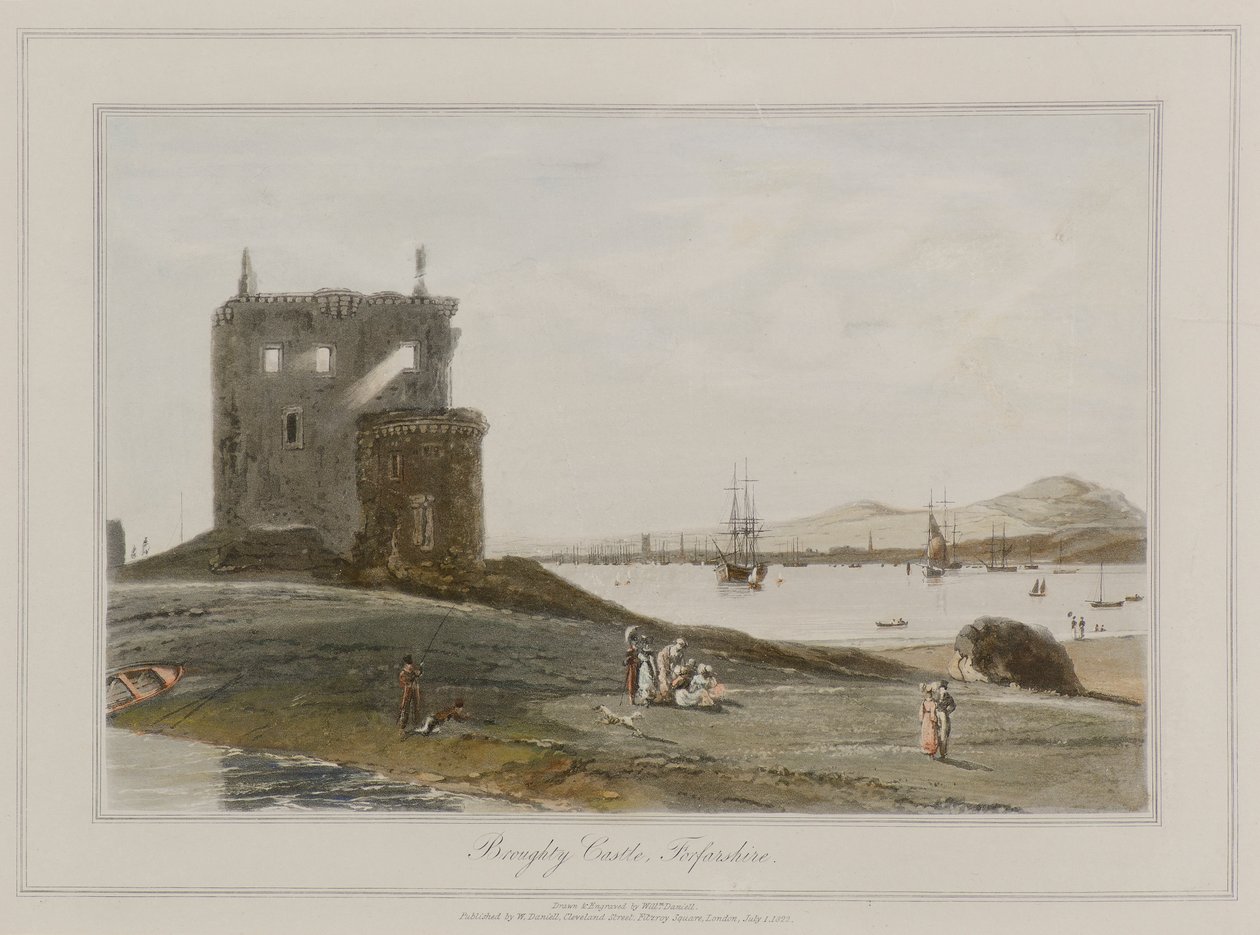 Castelo de Broughty, Forfarshire de William Daniell