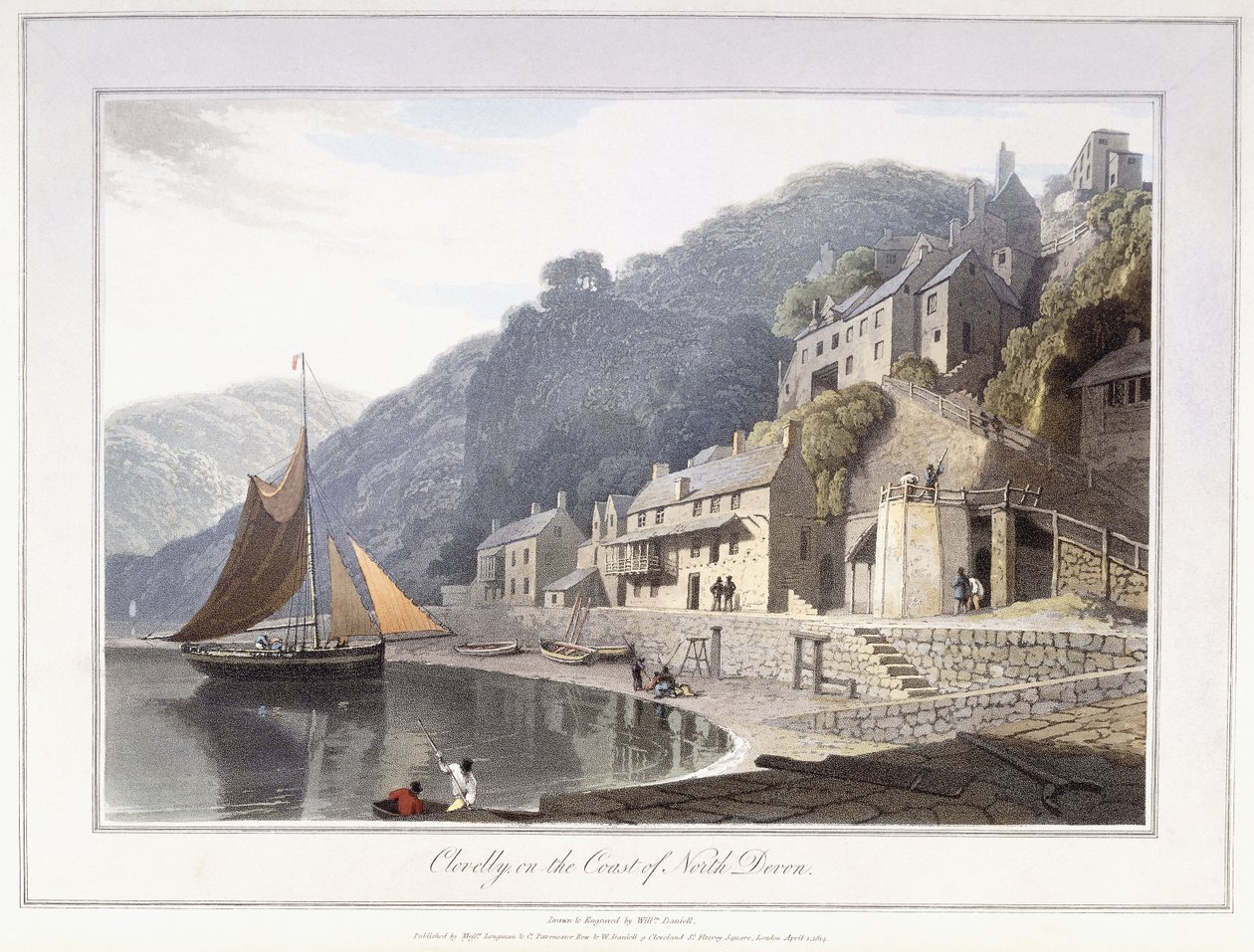Clovelly, na costa de North Devon de William Daniell