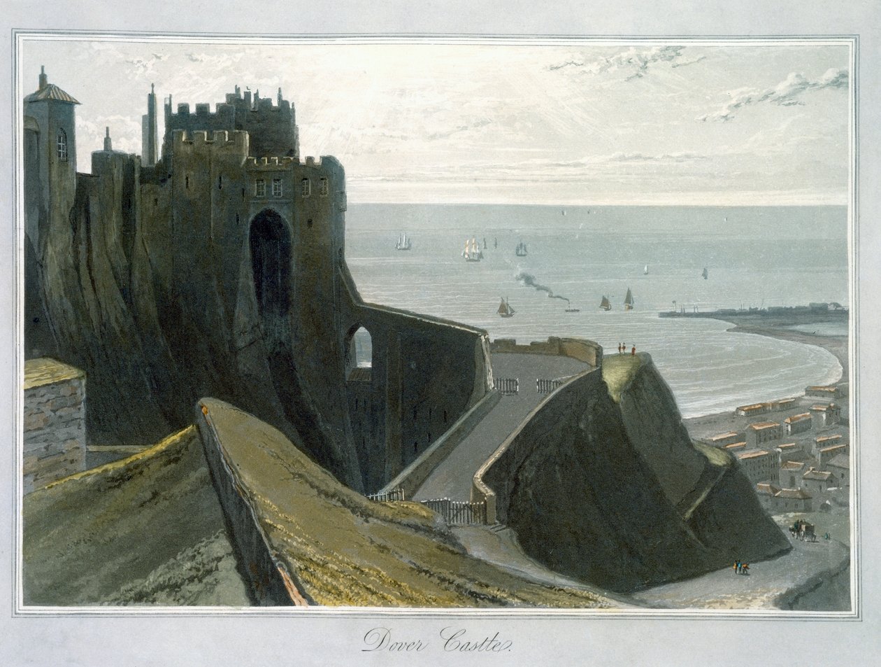 "Castelo de Dover", Kent, 1823 de William Daniell